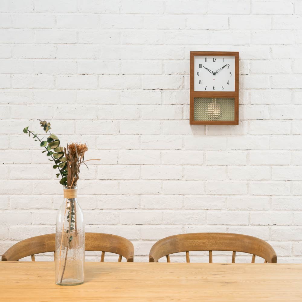 CHAMBRE GLASS PENDULUM CLOCK EL STYLE CAFE BROWN CH-063CB シャンブル 壁掛け時計