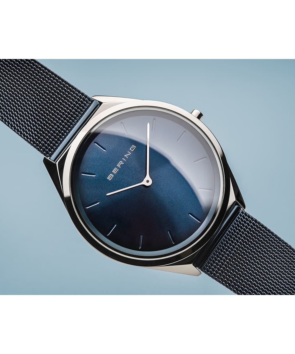 BERING Men&Ladies(Unisex) Ultra Slim Blue Silver 17039-307