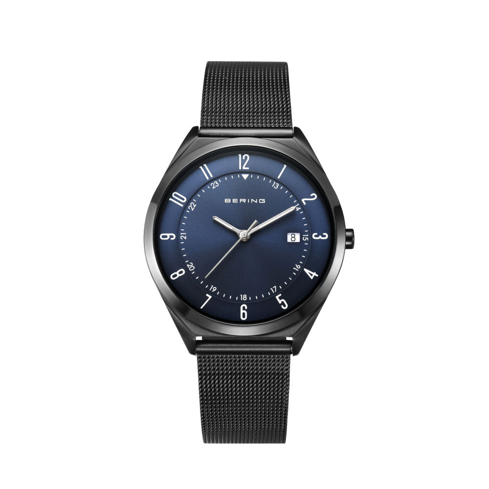 BERING Unisex Classic Scandinavian Small second & Leather 14036