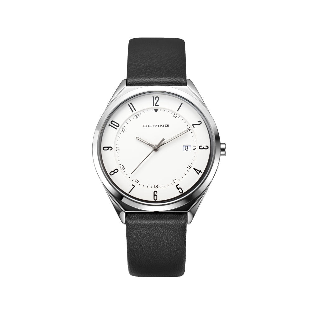 BERING Unisex Classic Scandinavian Small second & Leather 14036
