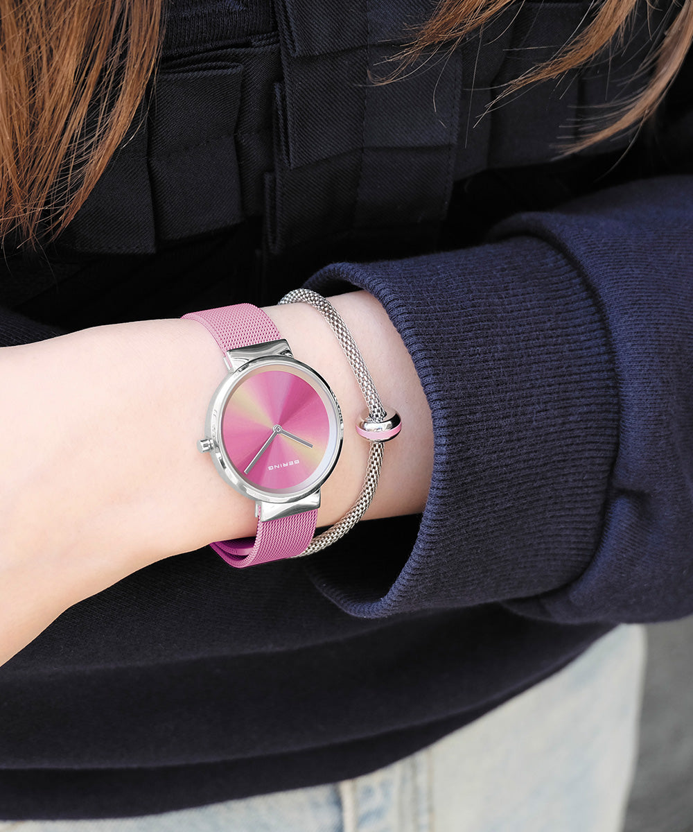 <GW SALE>BERING Ladies TIME IS LIFE Watch & Bracelet Set 19031-999-GWP 特別チャリティーモデル ベーリング 時計