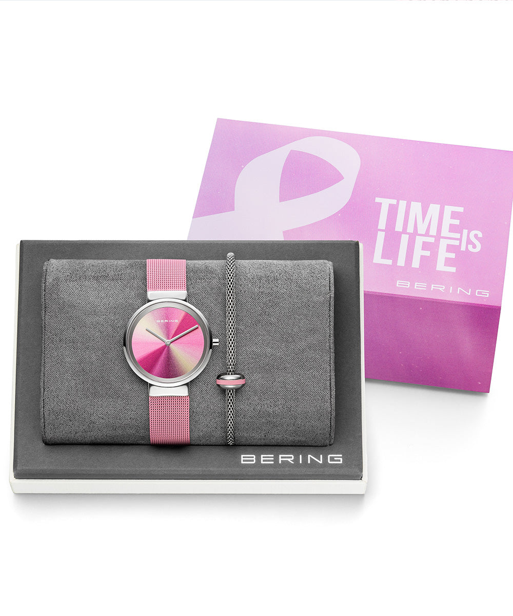 <GW SALE>BERING Ladies TIME IS LIFE Watch & Bracelet Set 19031-999-GWP 特別チャリティーモデル ベーリング 時計