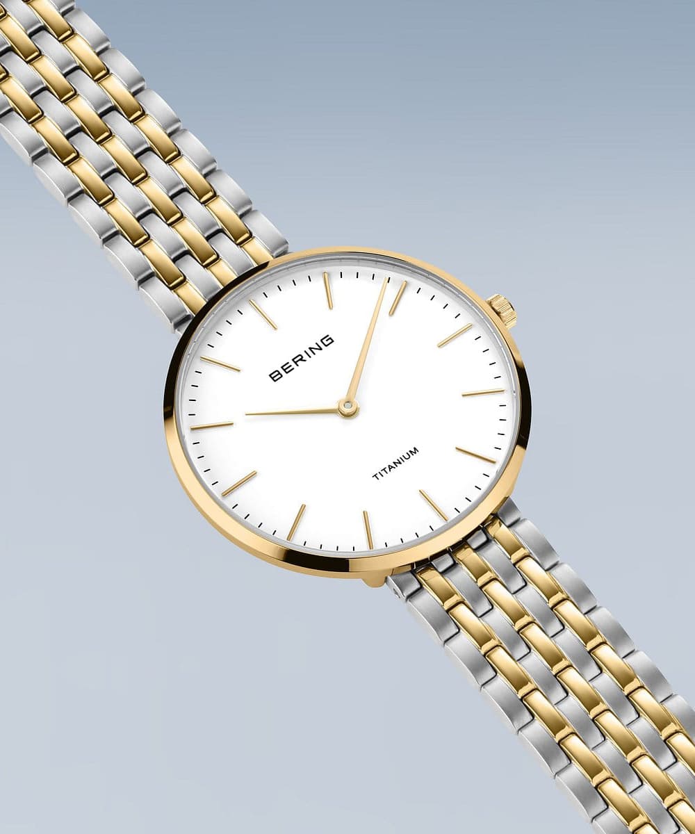 BERING Unisex Titanium Link 19334-010(シルバー&ゴールド)