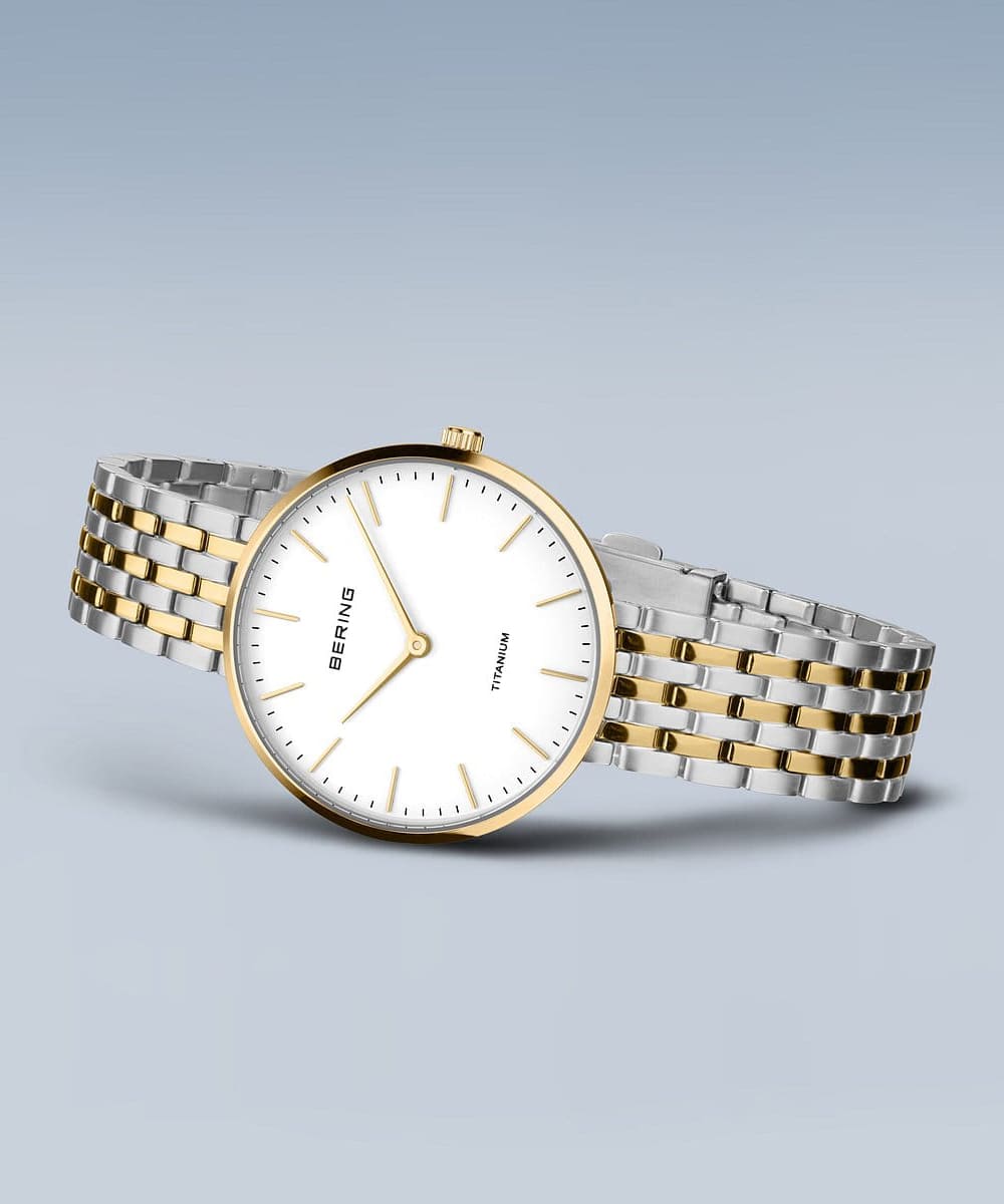 BERING Unisex Titanium Link 19334-010(シルバー&ゴールド)