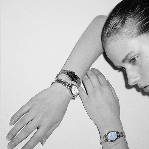 Ven & Qu GEM Metal 1950A Silver/Aquamarine ベンキュー 腕時計 レディース