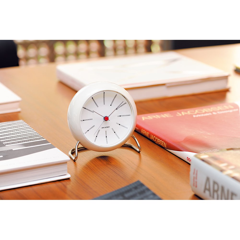ARNE JACOBSEN Table Clock Bankers WHITE AJ43675 アルネヤコブセン 置き時計