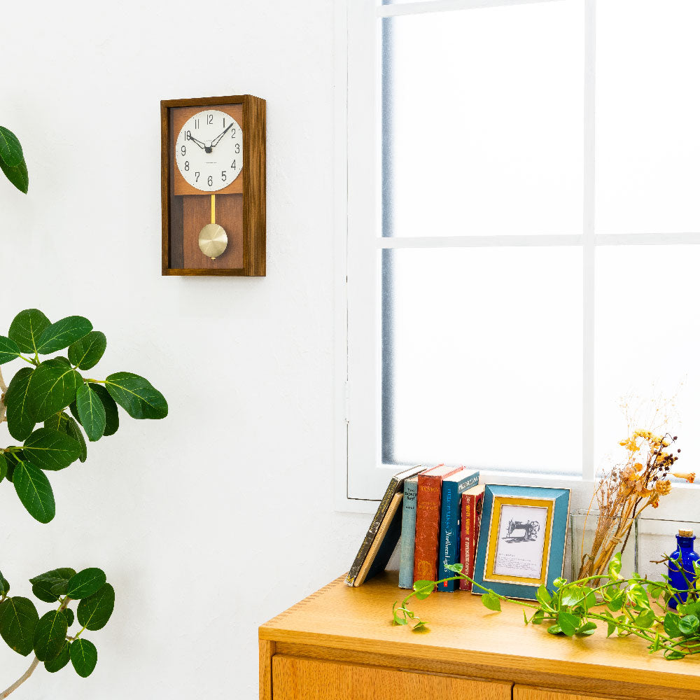 CHAMBRE HINOKI PENDULUM CLOCK BROWN CH-033BR シャンブル 壁掛け時計