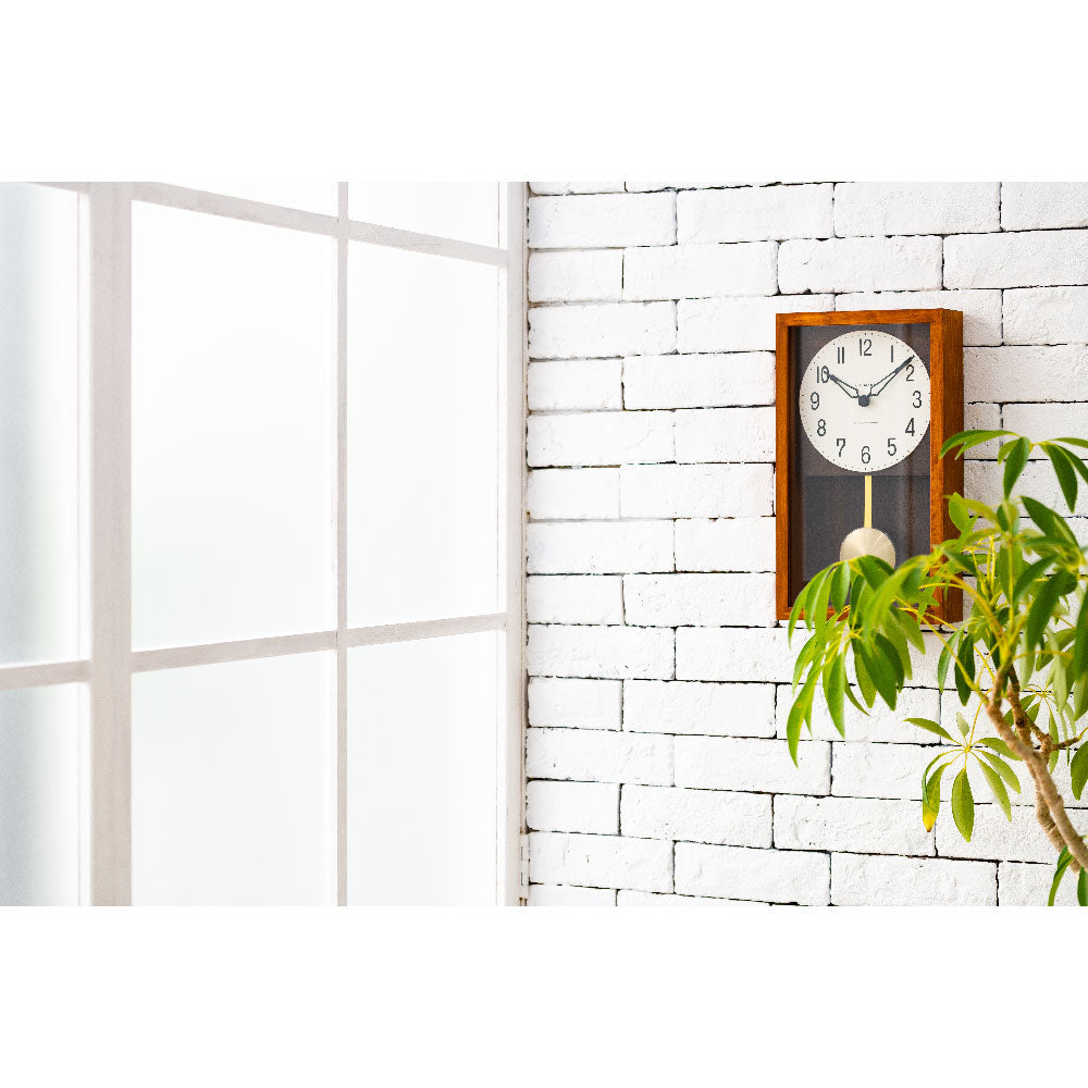 CHAMBRE HINOKI PENDULUM CLOCK CAFE BROWN CH-033CB シャンブル 壁掛け時計