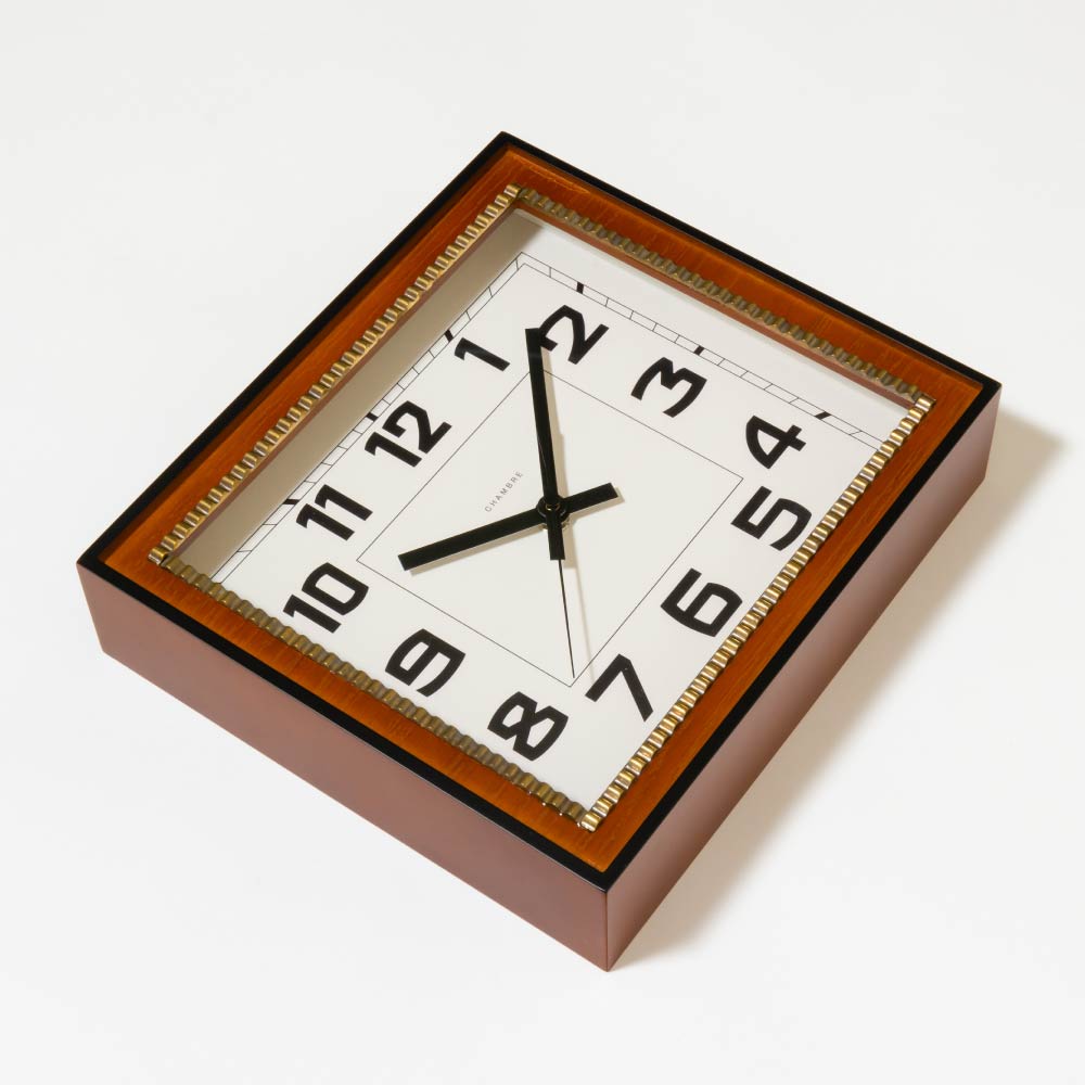 CHAMBRE BRASS RECTANGLE CLOCK CAFE BROWN CH-053CB