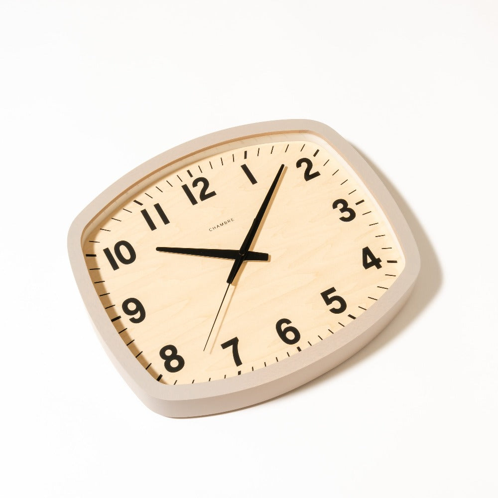 CHAMBRE R-SQUARE CLOCK GRAY CH-028GYR 電波時計 シャンブル 壁掛け時計