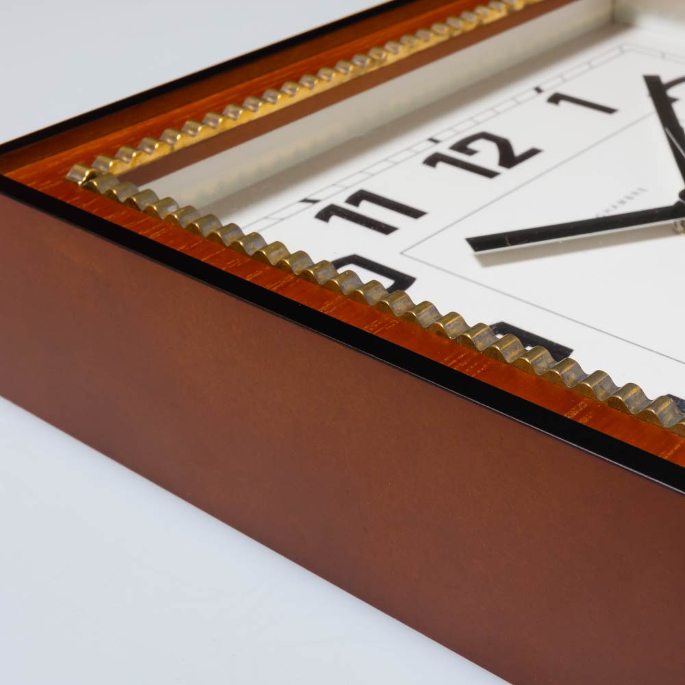 CHAMBRE BRASS RECTANGLE CLOCK CAFE BROWN CH-053CB