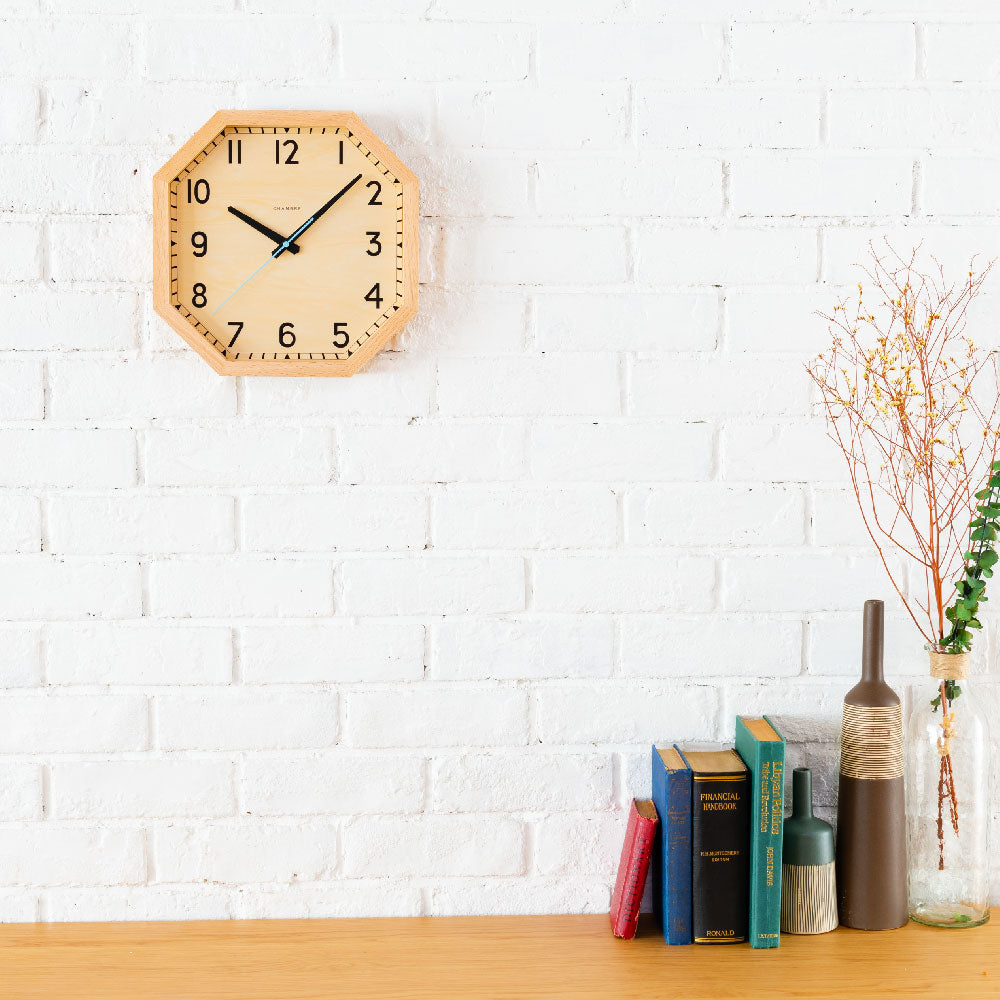 CHAMBRE OCTAGON CLOCK NATURAL CH-054BC シャンブル 壁掛け時計
