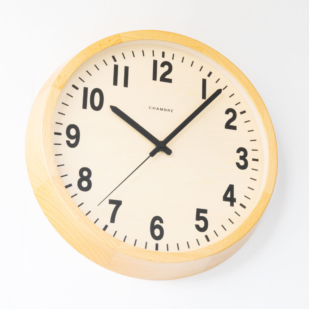 CHAMBRE PUBLIC CLOCK NATURAL CH-027BCR 電波時計 シャンブル 壁掛け時計