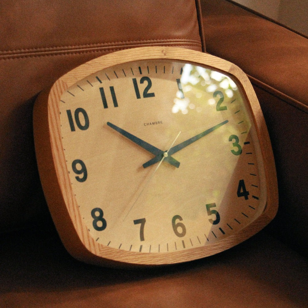 CHAMBRE R-SQUARE CLOCK OAK CH-028OA 電波時計 シャンブル 壁掛け時計