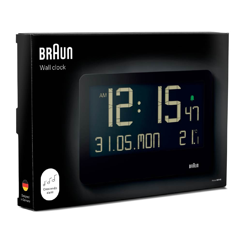 BRAUN DIGITAL ALARM CLOCK BLACK BC14B デジタルクロック