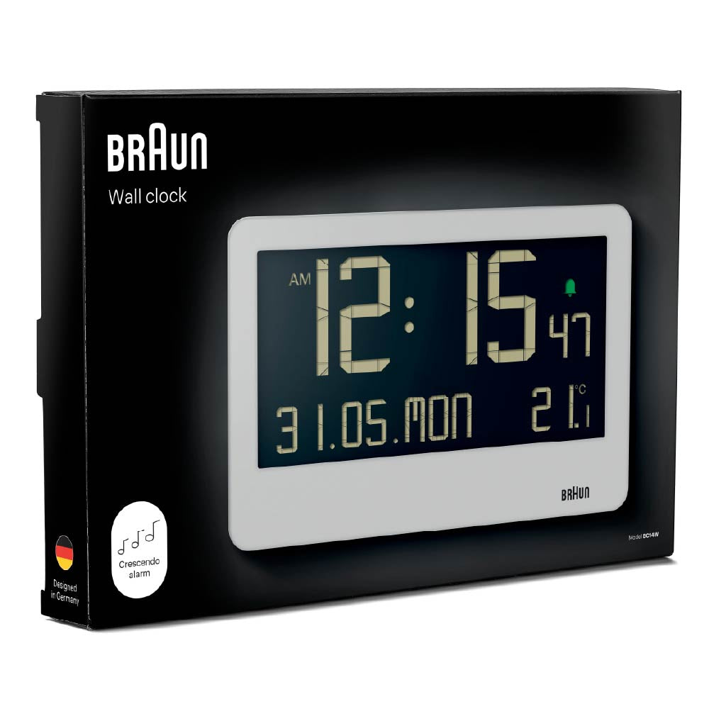 BRAUN DIGITAL ALARM CLOCK WHITE BC14W デジタルクロック