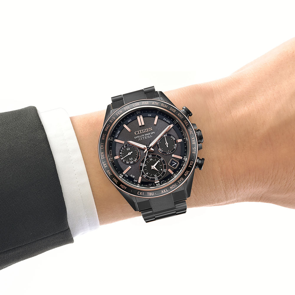 CITIZEN ATTESA ACT Line F950 SapphireBezel BlackPink CC4074-61W シチズン アテッサ 腕時計 メンズ