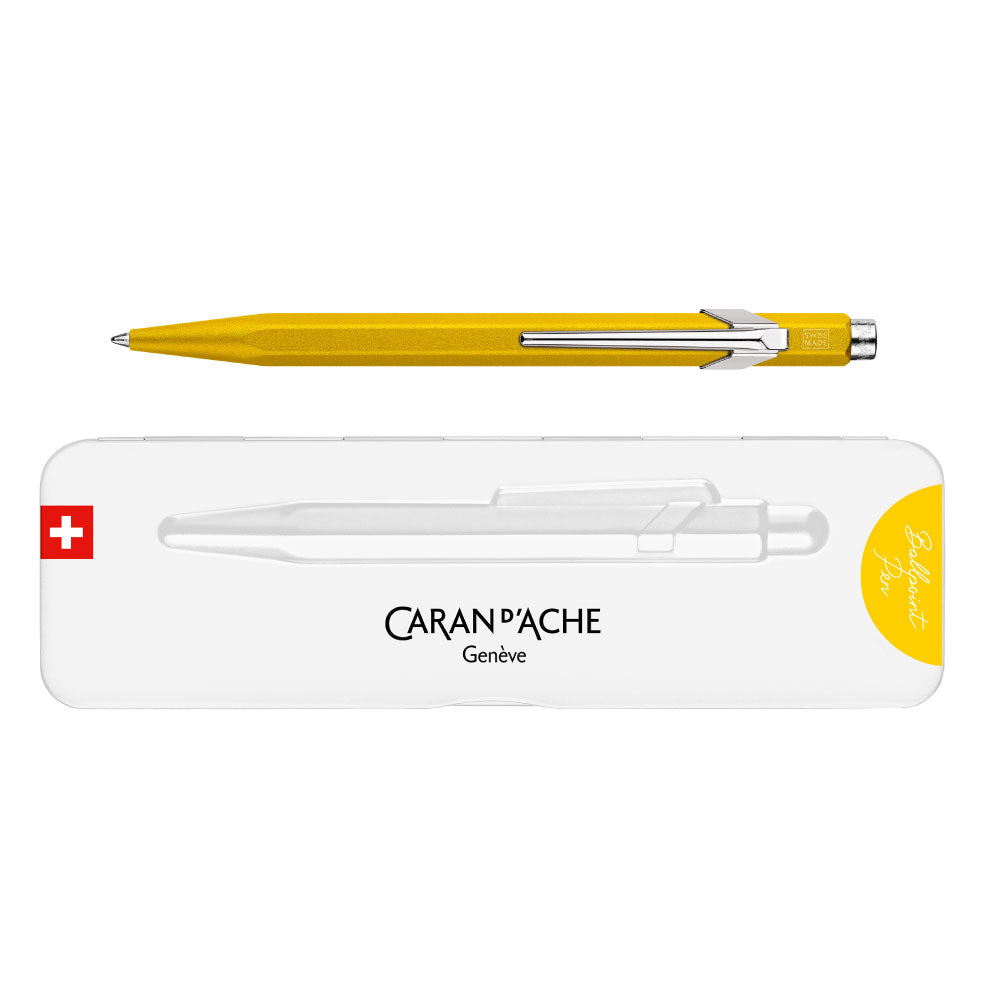 Caran d'Ache 849 カランダッシュ カラーマット X イエロー ボールペン スリムパック入り