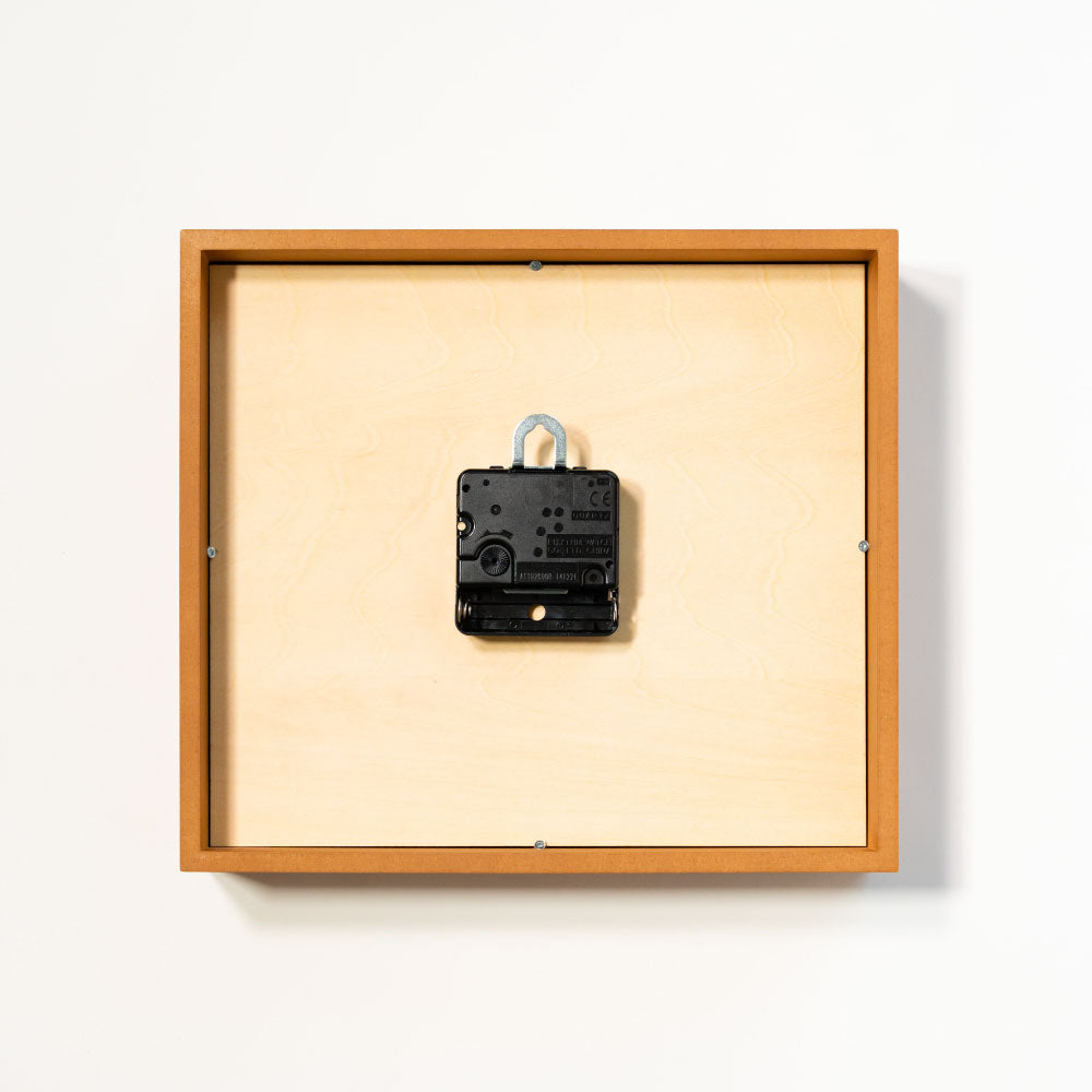 CHAMBRE BRASS RECTANGLE CLOCK WOOD DIAL CAFE BROWN CH-053CBW シャンブル 壁掛け時計