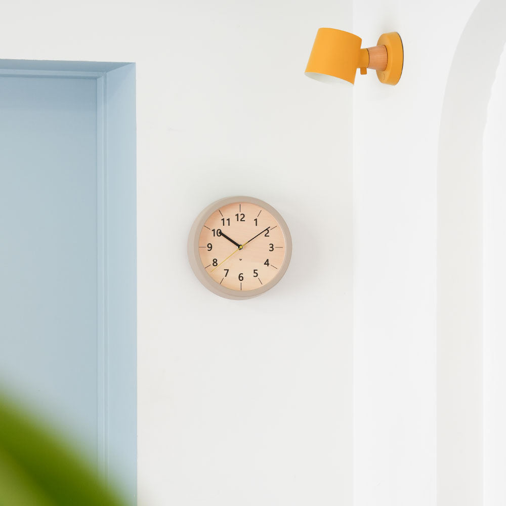 CHAMBRE ちいさな木の実のかけ時計 ひのき GRAY CH-067GY シャンブル 掛け時計 電波時計