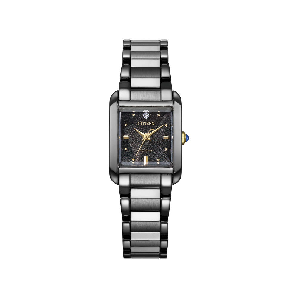 CITIZEN L SQUARE Collection EW5636-55E LIGHT in BLACK Eco-Drive