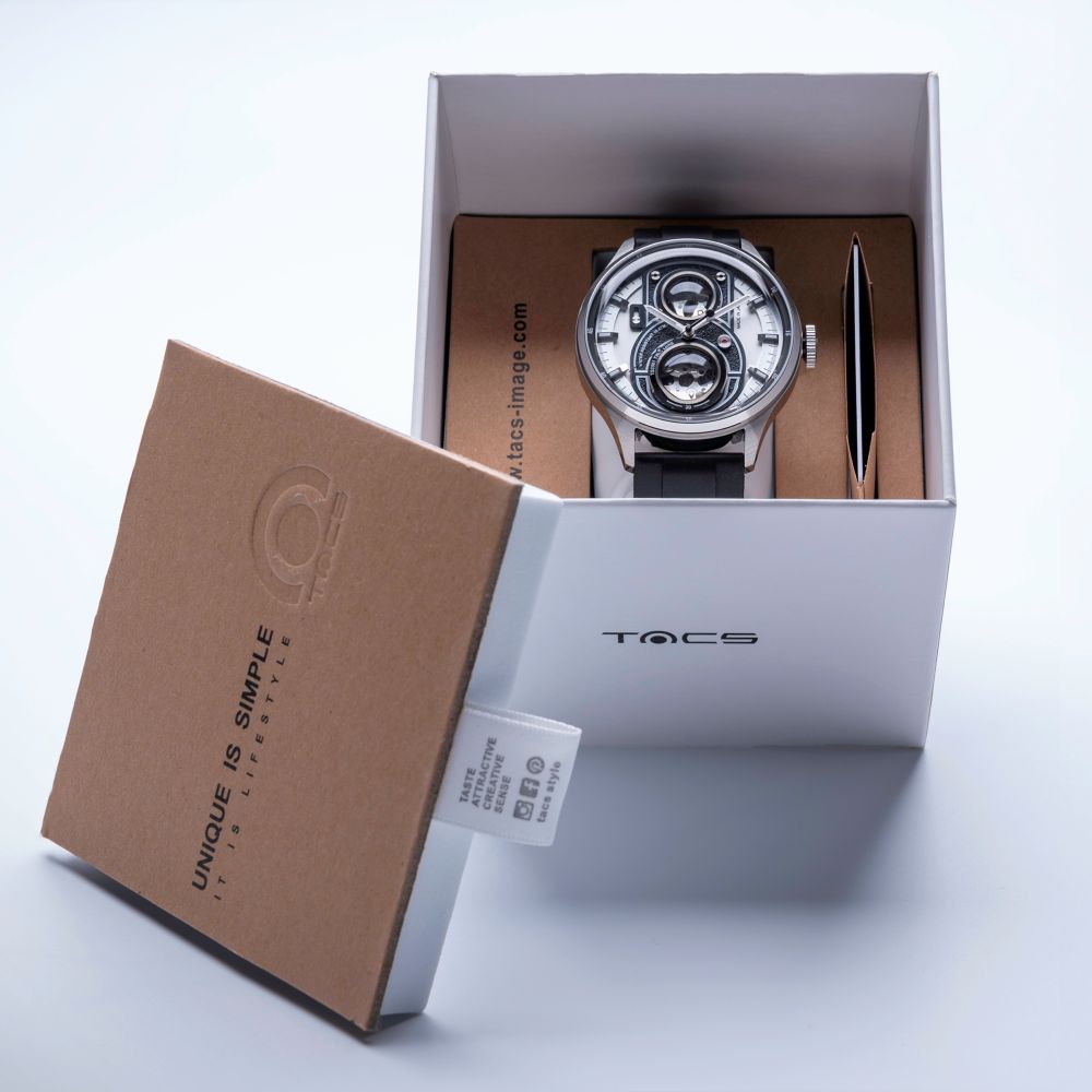 TACS TWIN LENS Lite Lumiere Blanc TS2501A タックス 腕時計 自動巻き