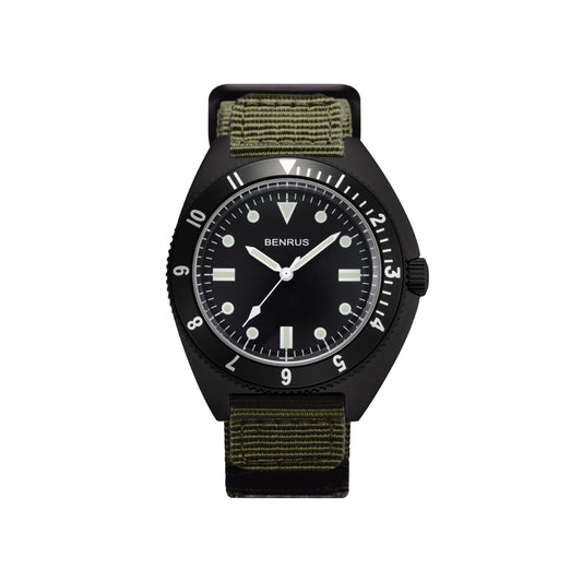BENRUS TYPE‐I BLACK COMBAT KHAKI ベンラス 腕時計 メンズ