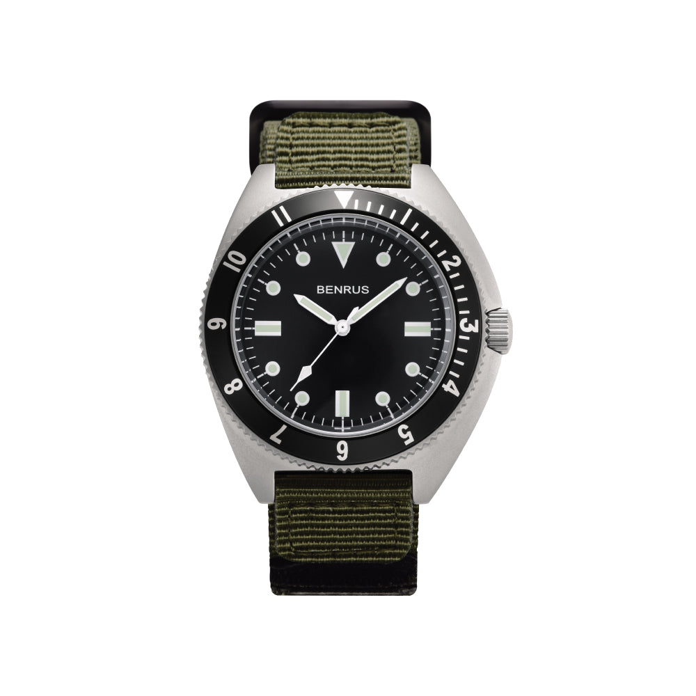 BENRUS TYPE‐I SILVER COMBAT KHAKI ベンラス 腕時計 メンズ