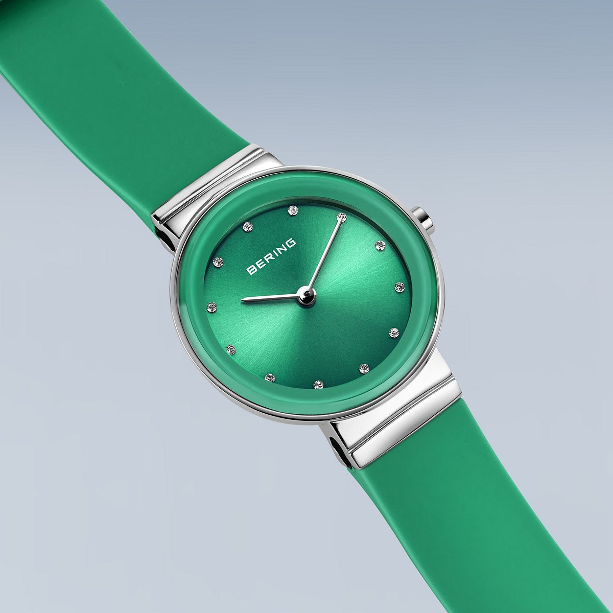 ＜GW SALE＞BERING COLOURFUL Summer Green 10129-808（ベーリング カラフルサマー シリコンラバー グリーン）ベーリング 時計