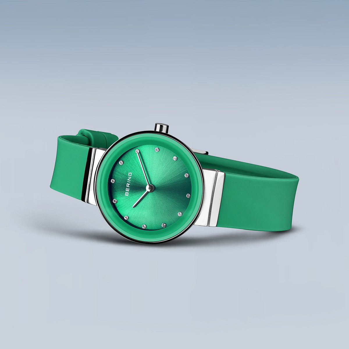 ＜GW SALE＞BERING COLOURFUL Summer Green 10129-808（ベーリング カラフルサマー シリコンラバー グリーン）ベーリング 時計