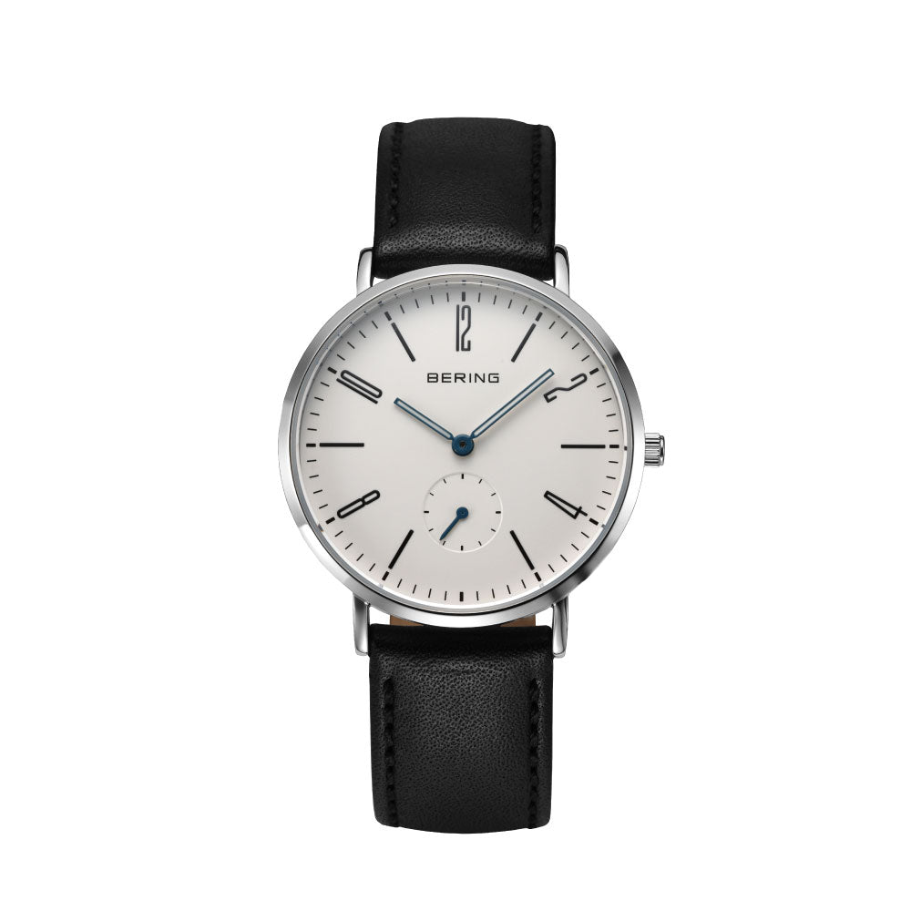 BERING Unisex Classic Scandinavian Small second & Leather 14036-404 ベーリング 腕時計
