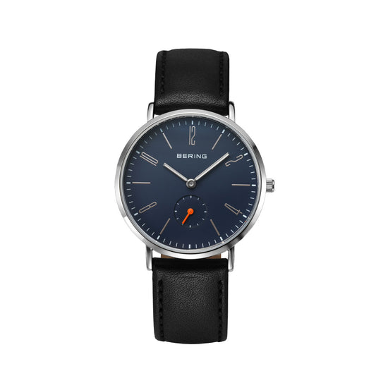 BERING Unisex Classic Scandinavian Small second & Leather 14036-407 ベーリング 腕時計