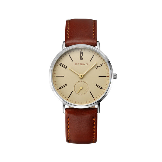 BERING Unisex Classic Scandinavian Small second & Leather 14036-509 ベーリング 腕時計