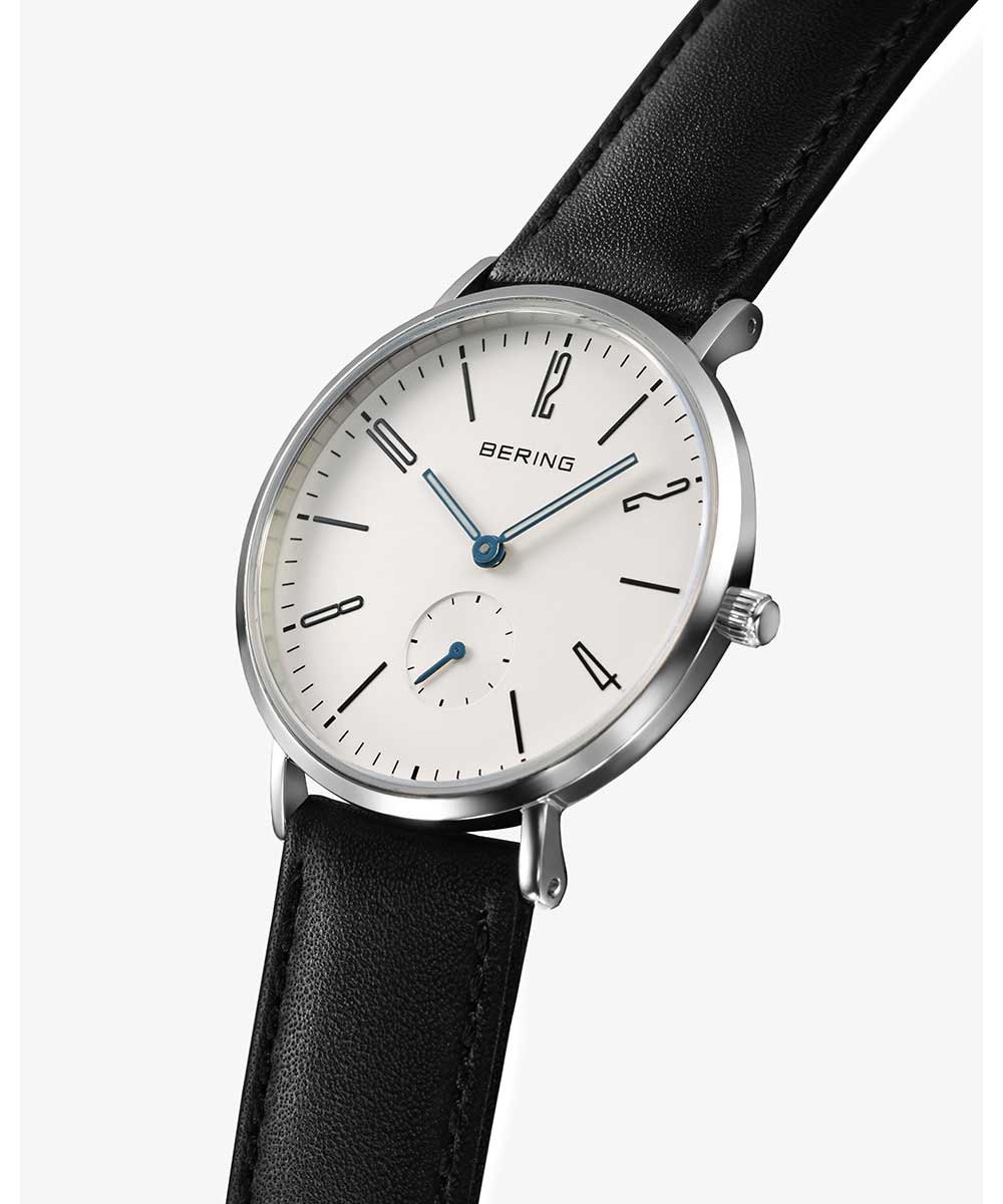 BERING Unisex Classic Scandinavian Small second & Leather 14036-404 ベーリング 腕時計