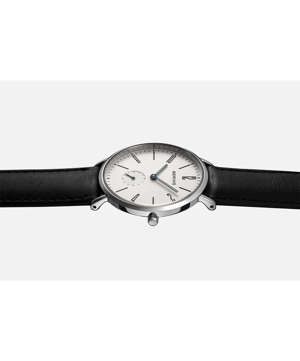 BERING Unisex Classic Scandinavian Small second & Leather 14036-404 ベーリング 腕時計