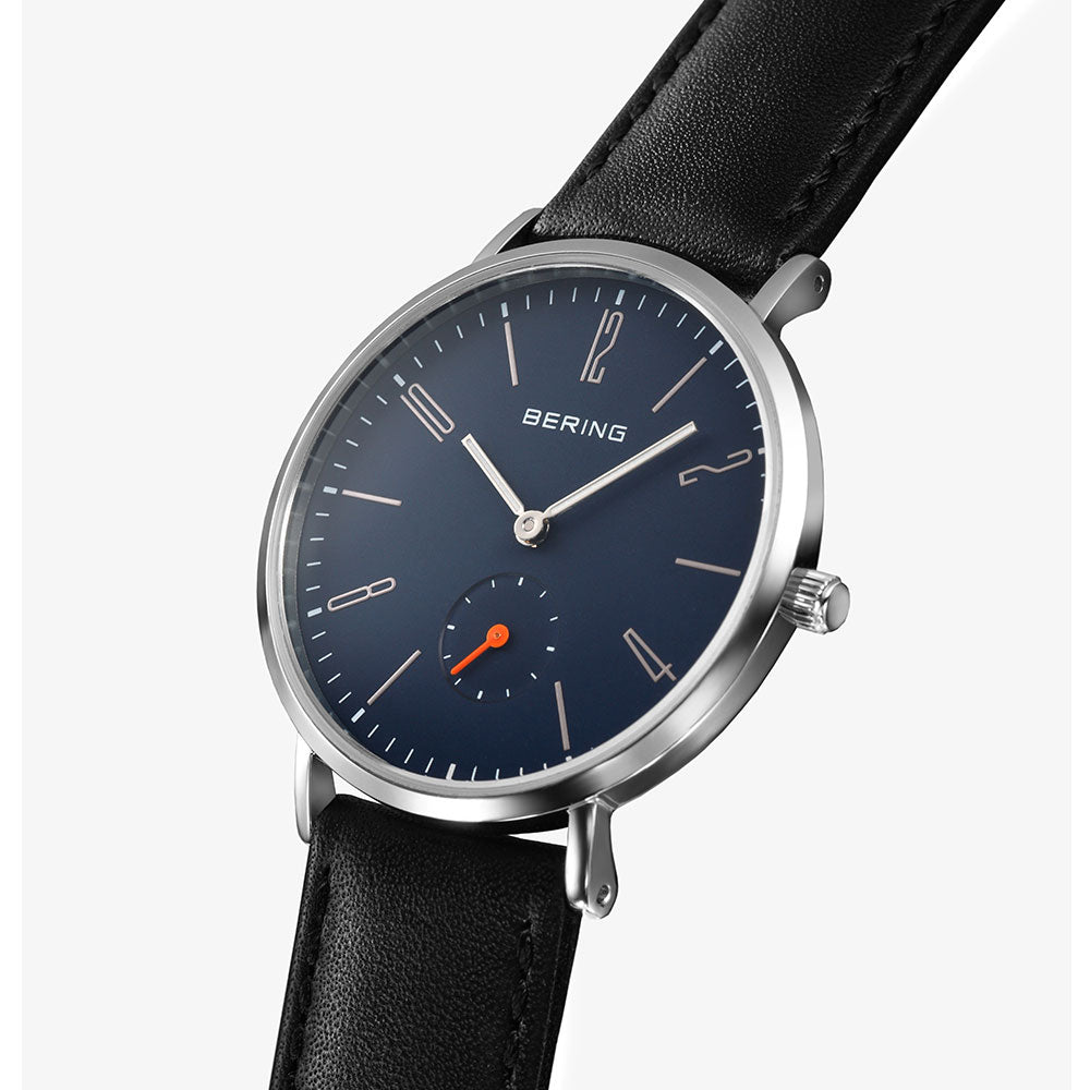 BERING Unisex Classic Scandinavian Small second & Leather 14036-407 ベーリング 腕時計