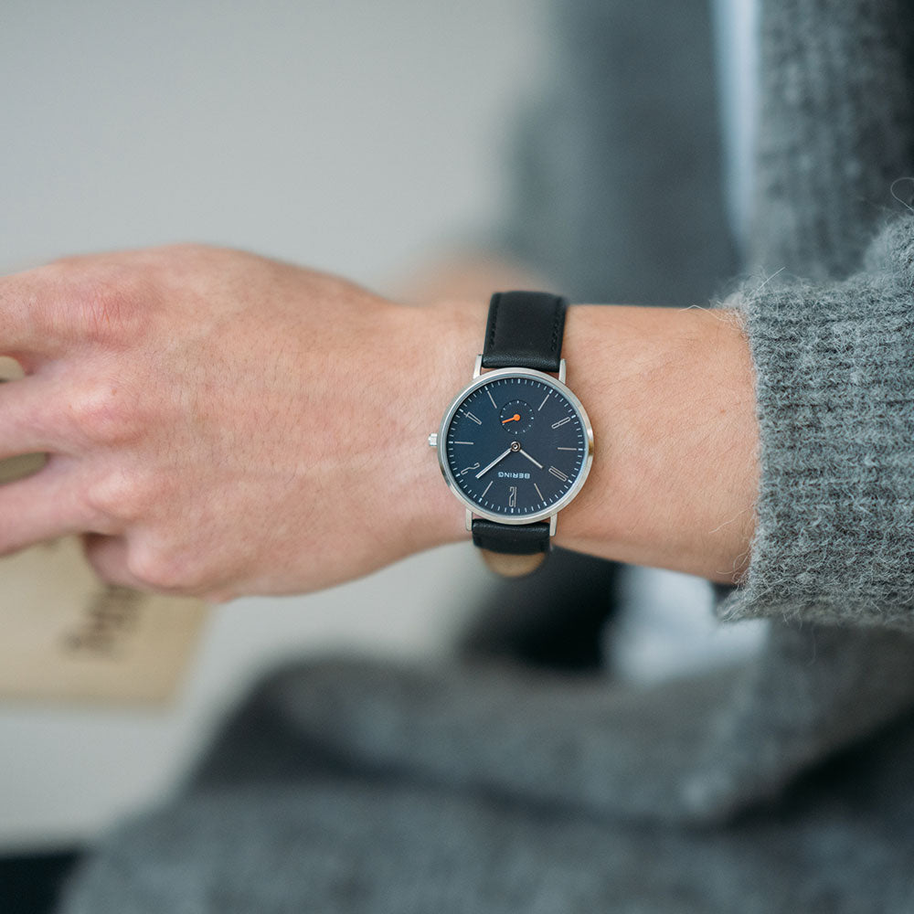 BERING Unisex Classic Scandinavian Small second & Leather 14036-407 ベーリング 腕時計