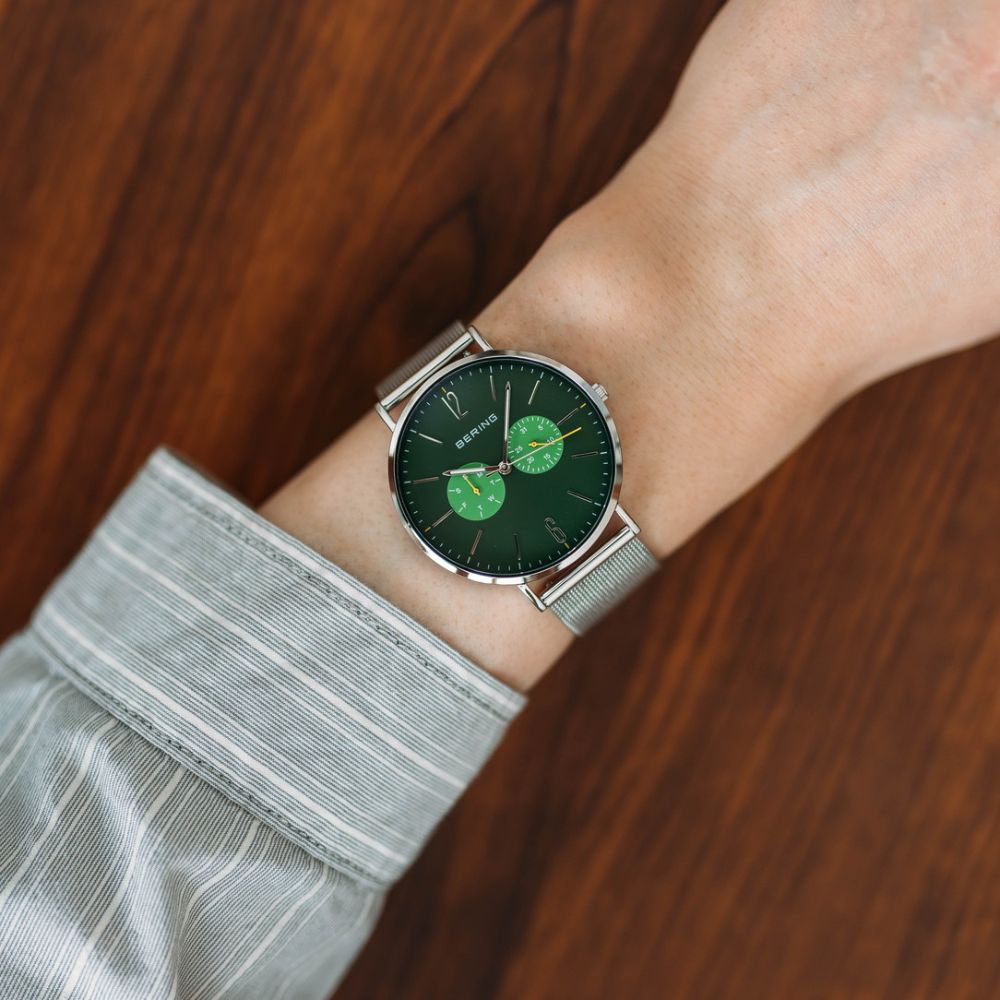 BERING Mens Unisex Changes Ocean Forest Green 14240-509 ベーリング 腕時計 メンズ 日本限定