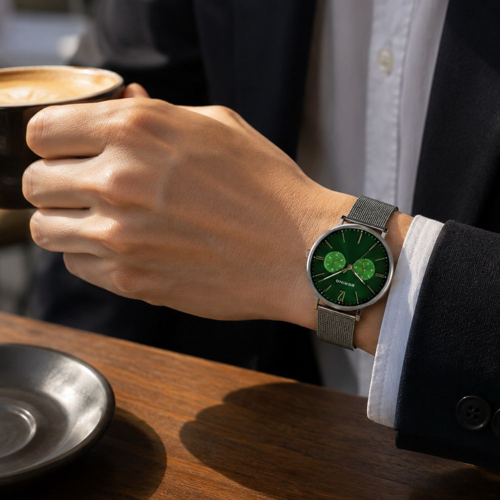 BERING Mens Unisex Changes Ocean Forest Green 14240-509 ベーリング 腕時計 メンズ 日本限定
