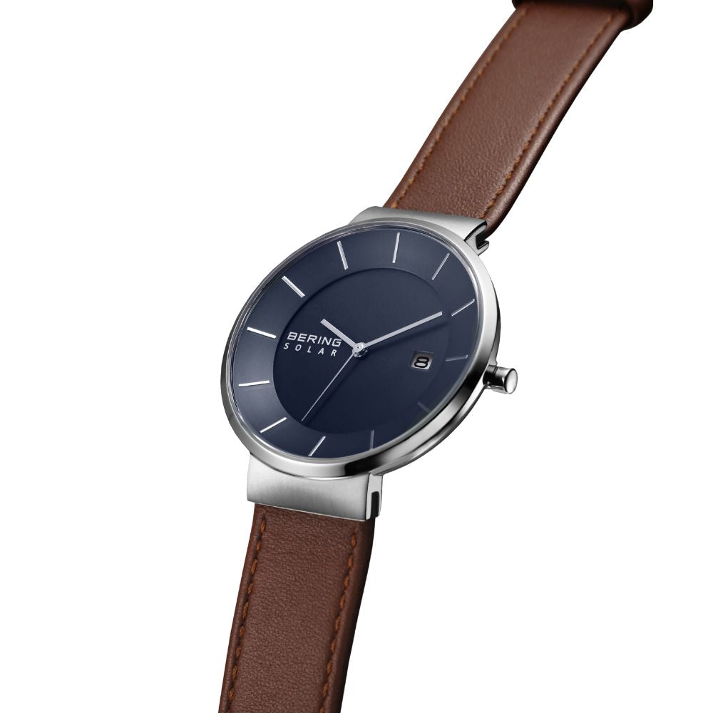 BERING Unisex Classic Scandinavian Small second & Leather 14036