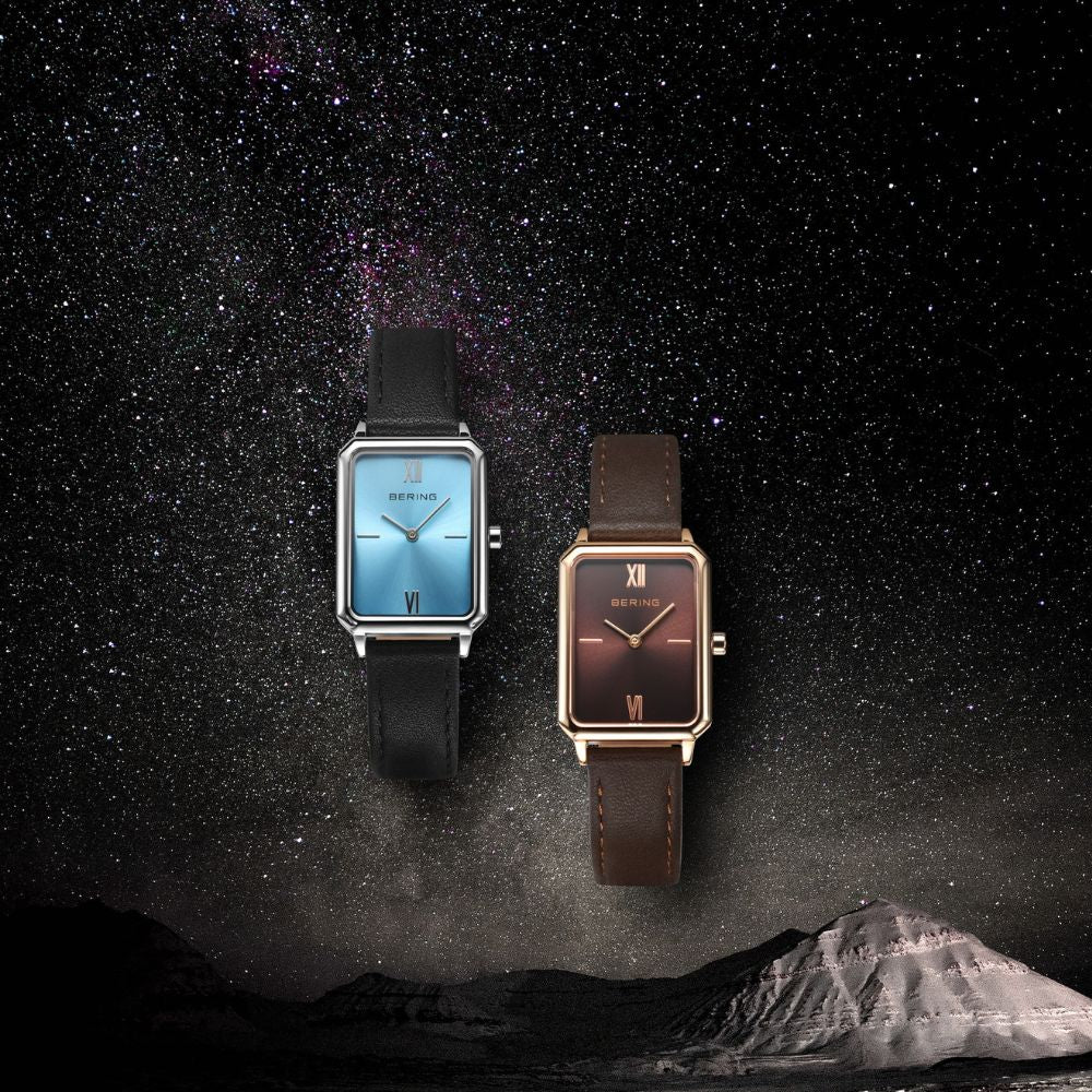 BERING Ladies Unisex Rectangle Leather 17423-408 ベーリング 腕時計 レディース