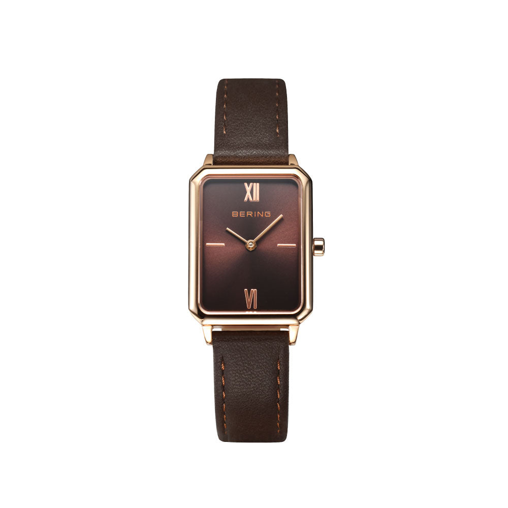 BERING Ladies Unisex Rectangle Leather 17423-565 ベーリング 腕時計 レディース