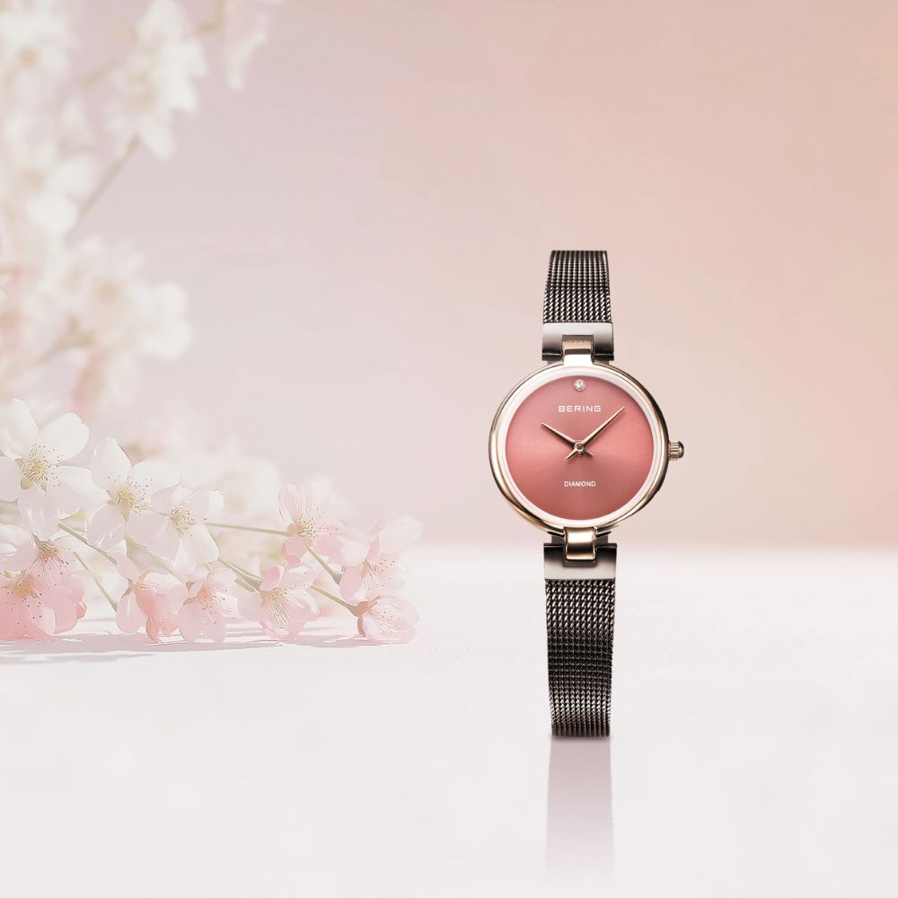 BERING Ladies Watch Classic Diamond Cherry Blossom Japan Limited 17724-069 ベーリング 腕時計 日本限定