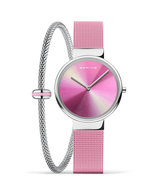 ＜GW SALE＞BERING Ladies TIME IS LIFE Watch & Bracelet Set 19031-999-GWP 特別チャリティーモデル ベーリング 時計