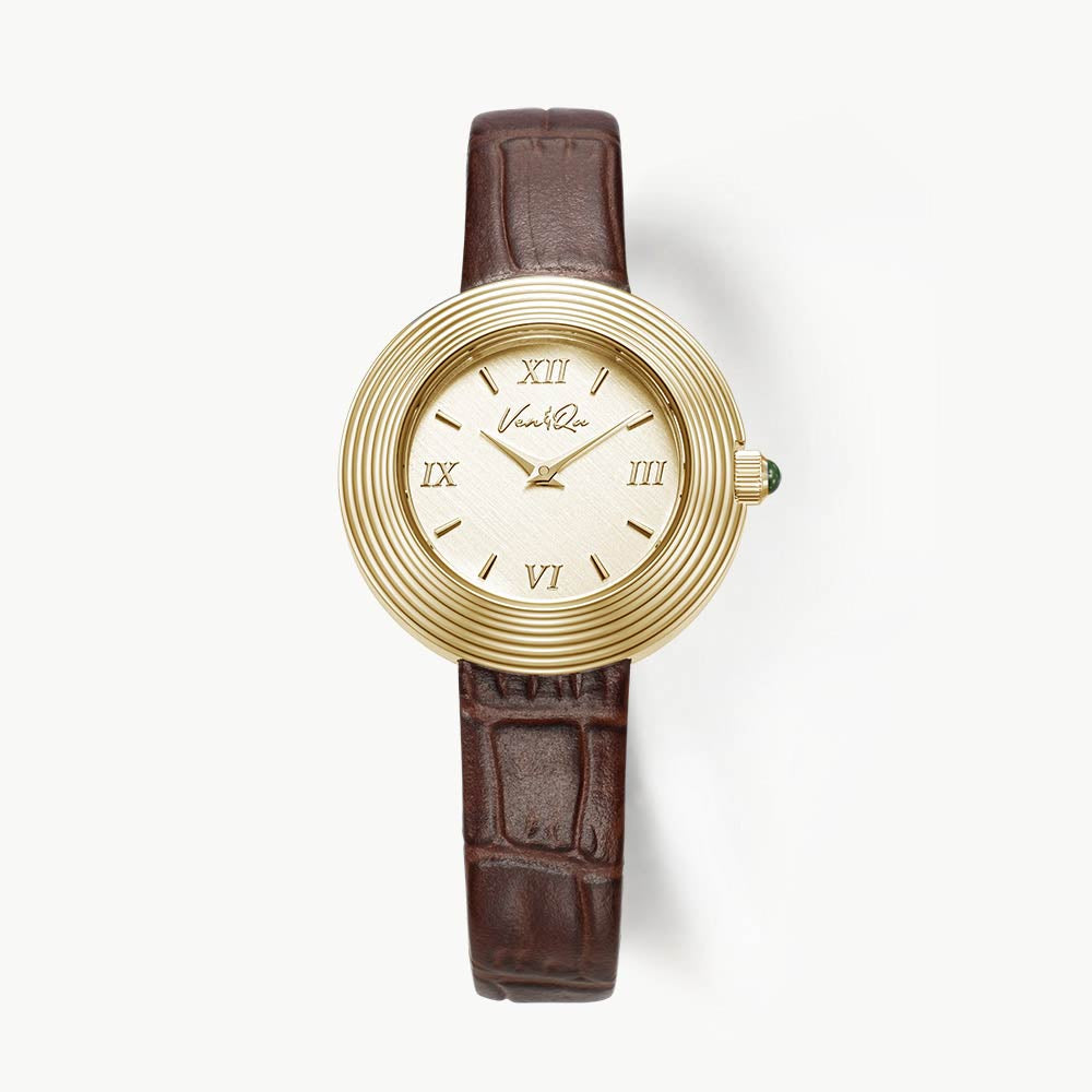 Ven & Qu VOLANTE Leather 1930B-BRL Atelier-Gold (Brown leather) ベンキュー 腕時計 レディース