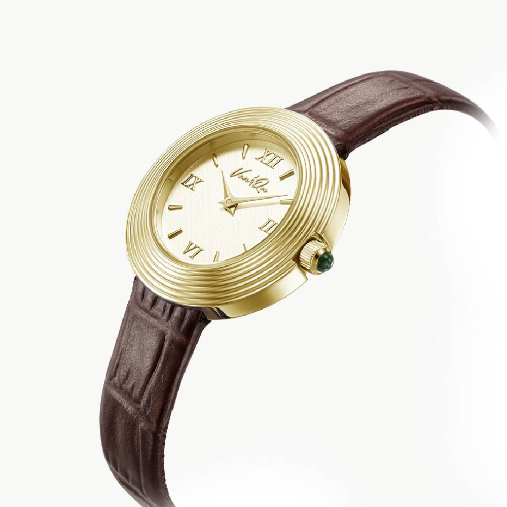 Ven & Qu VOLANTE Leather 1930B-BRL Atelier-Gold (Brown leather) ベンキュー 腕時計 レディース