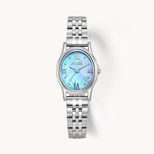 Ven & Qu GEM Metal 1950A Silver/Aquamarine BenQ Women's Watch