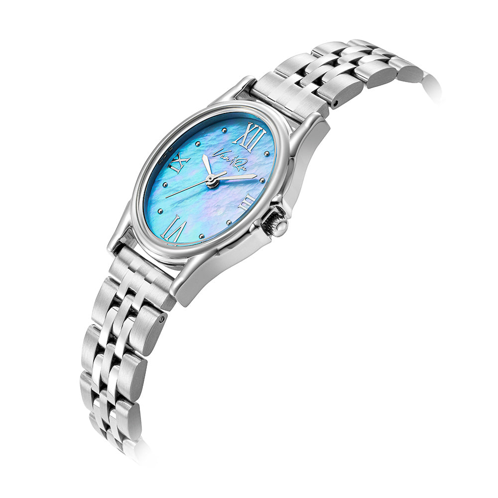 Ven & Qu GEM Metal 1950A Silver/Aquamarine ベンキュー 腕時計 レディース