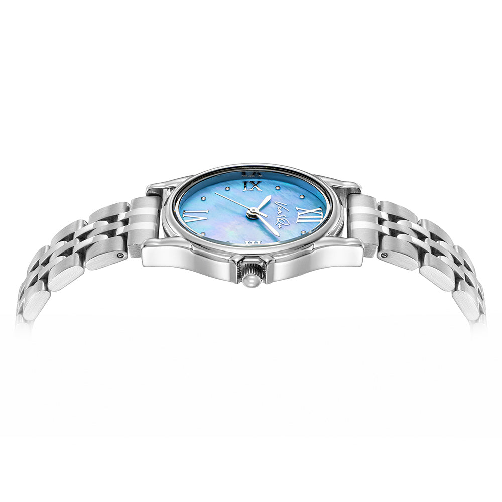 Ven & Qu GEM Metal 1950A Silver/Aquamarine ベンキュー 腕時計 レディース
