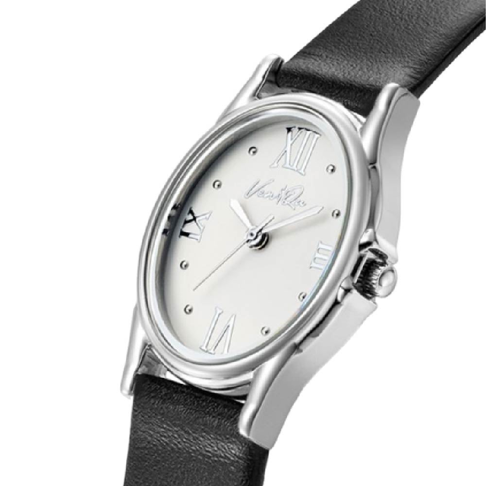 Ven & Qu GEM Leather 1950B-BL Silver/Pearl (Black leather) ベンキュー 腕時計 レディース